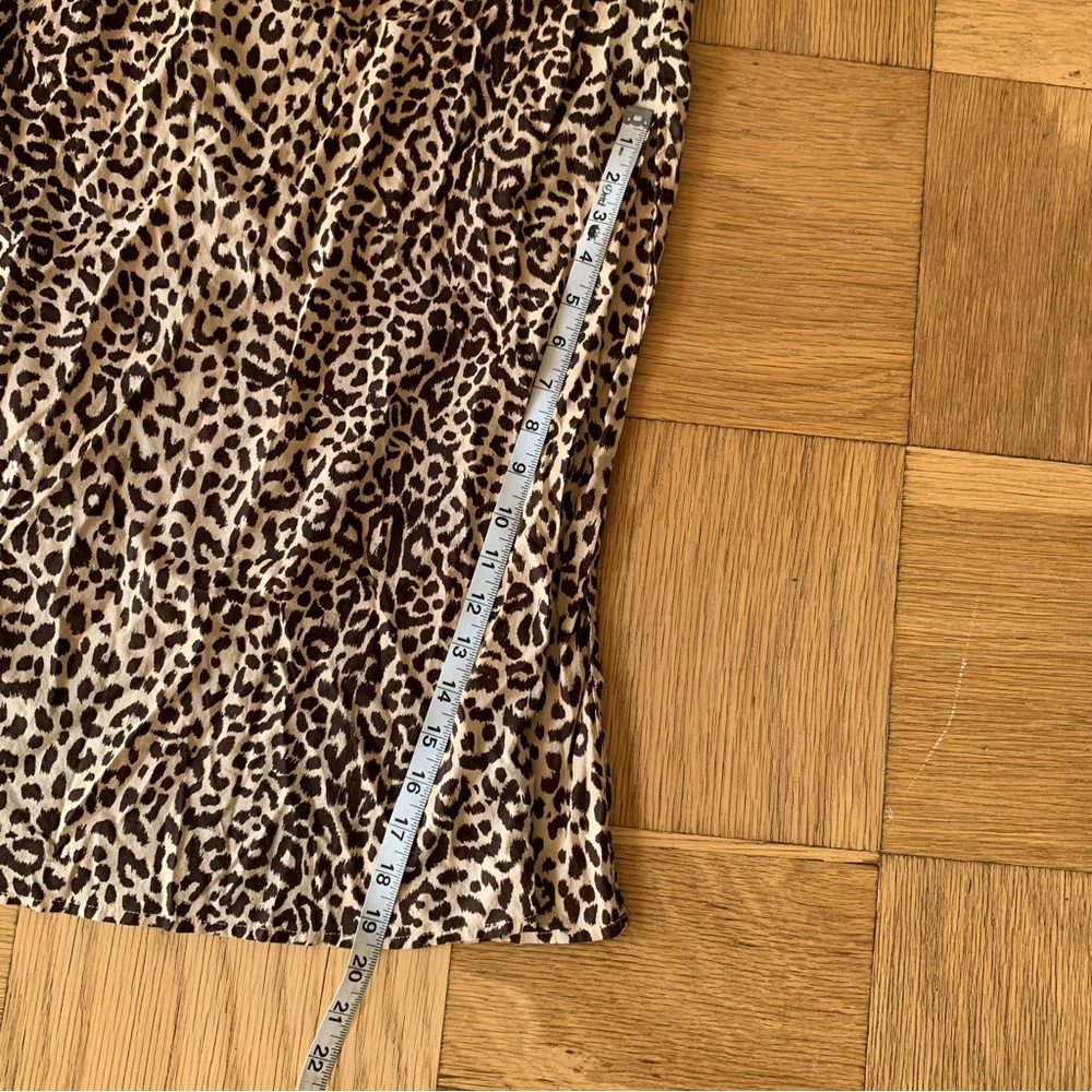 J Crew Beach Small Long Skirt Leopard Animal Print Front Tie Slits - Picture 7 of 8